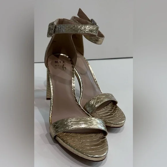Mix No. 6 Gold Block Heel Sandals - Picture 12 of 12